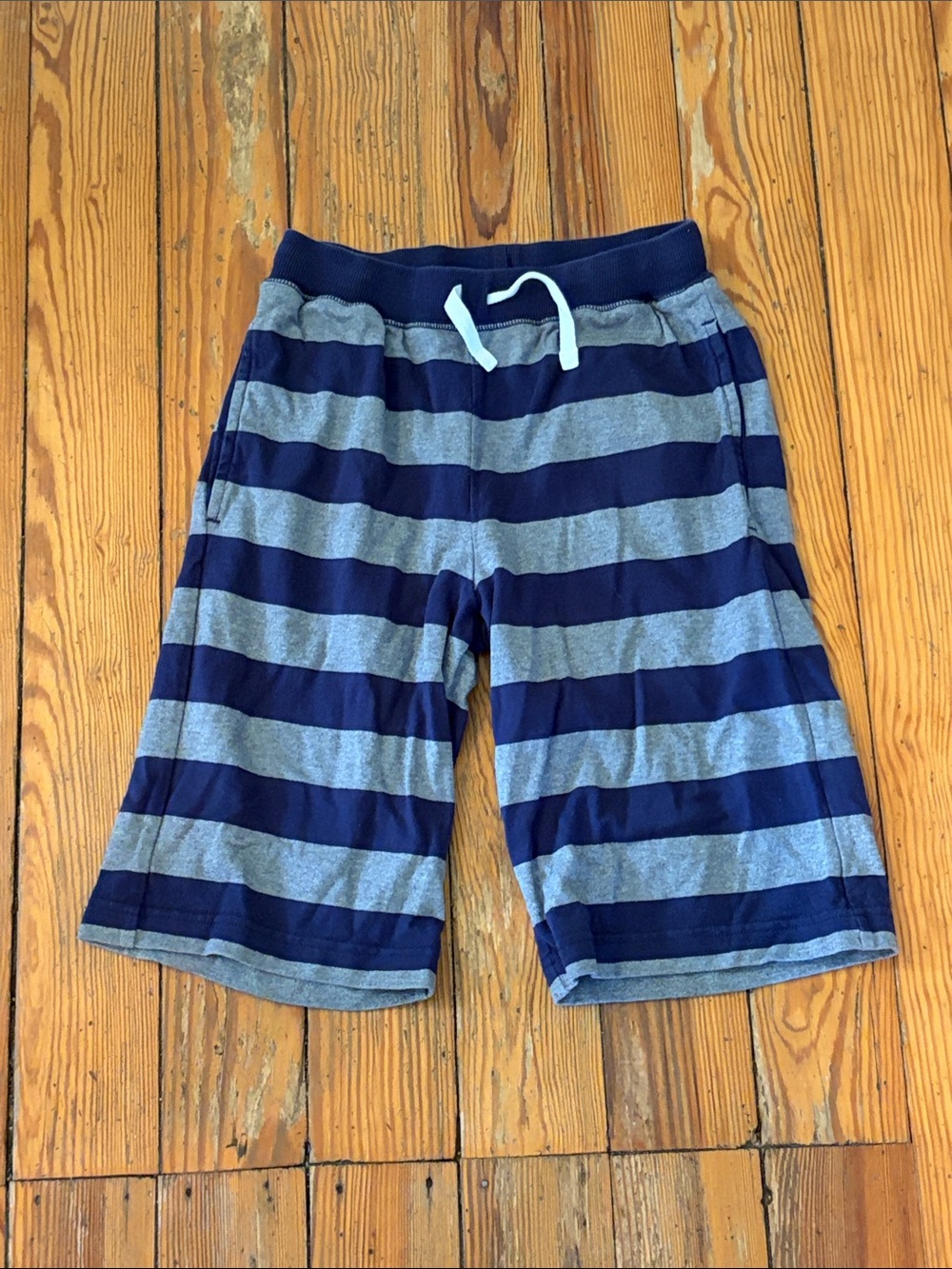 Hanna Andersson Navy and Gray Striped Kids Shorts